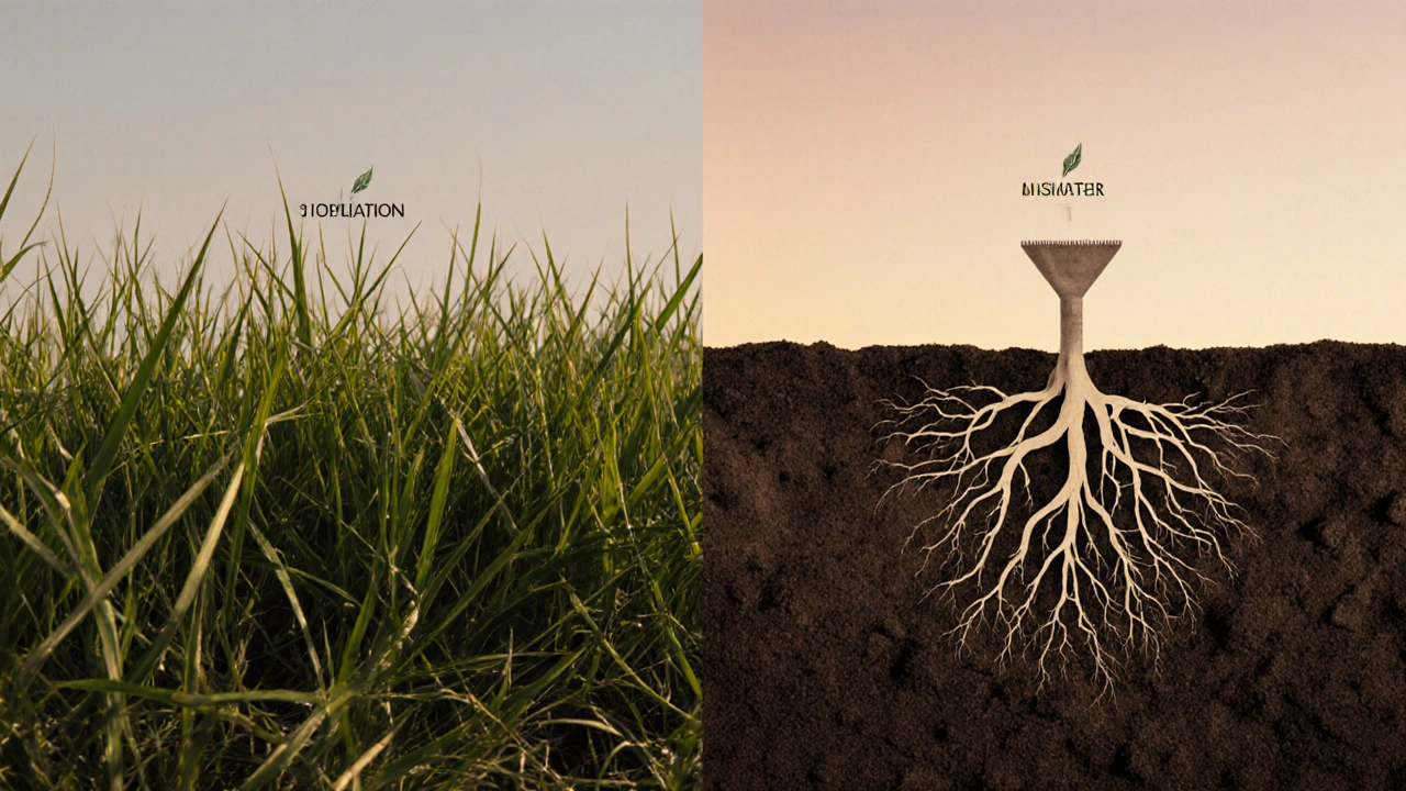 Srovnání stříhání trávy a vytahování kořenů jako symbol depilace a epilace.