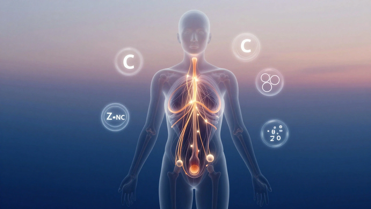 Průhledný lidský obraz s viditelnými kolagenovými vlákny, která se obnovují kolem kůže, kloubů a vlasů.