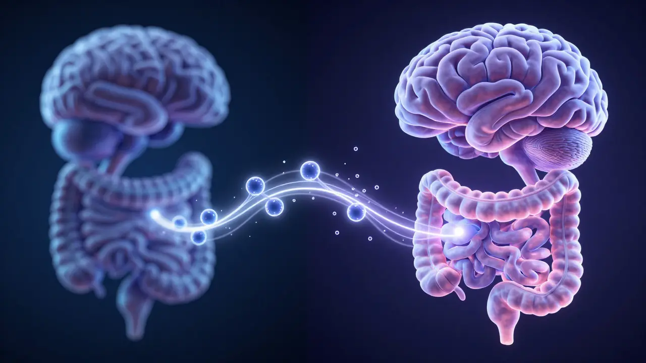 Mozek a střevo spojené světelnou cestou s serotoninem
