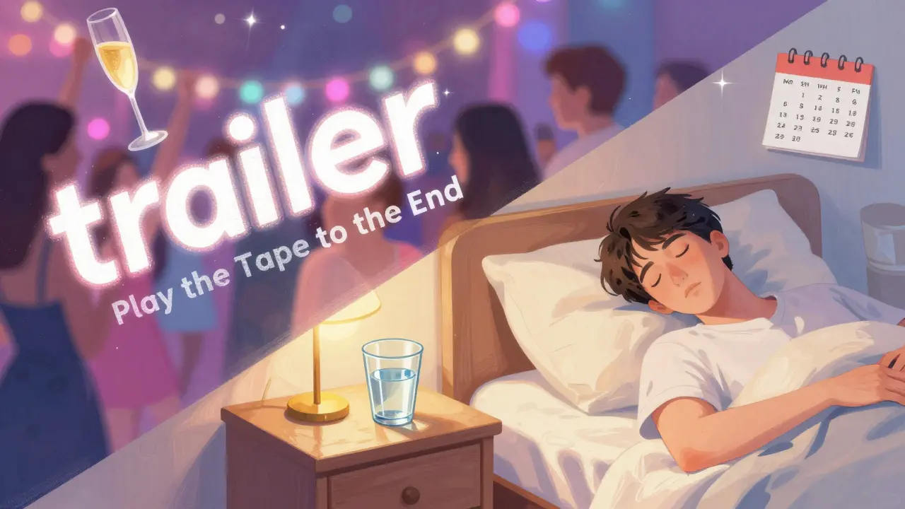 Konceptuální obraz kontrastu mezi krátkodobým potěšením a dlouhodobým klidem.