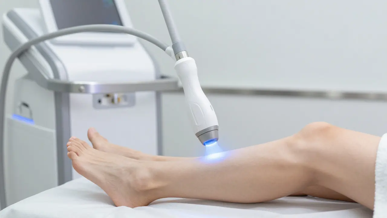 Moderní laserová epilace nohy v estetickém salonu
