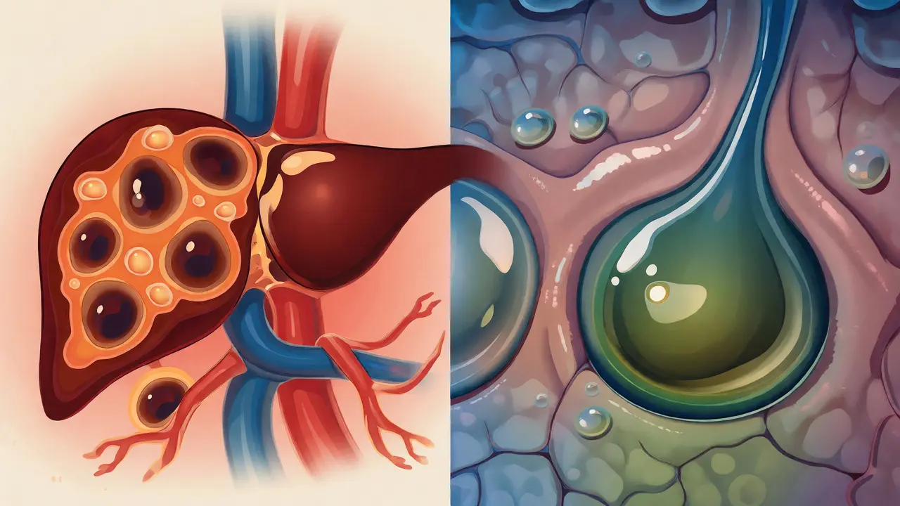 Ilustrace propojení jater a kožních žláz při detoxikaci